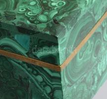 Malachit ékszerdoboz, 12x8x6 cm