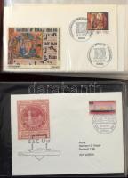 NSZK FDC gyűjtemény az 1960-as, 1970-es évekből, 2 db FDC berakóban, dobozban
