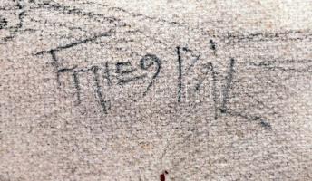 Fried Pál jelzéssel: Női portré, grafika, papír, üvegezett fakeretben, 31x23cm