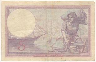 Franciaország 1927. 5Fr "156 M.28496" T:VG
France 1927. 5 Francs "156 M.28496" ...