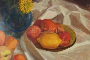 Jelzés nélkül, XX. sz. közepe: Csendélet. Olaj, farost, kissé sérült, 76,5×51 cm