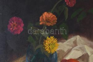 Jelzés nélkül, XX. sz. közepe: Csendélet. Olaj, farost, kissé sérült, 76,5×51 cm