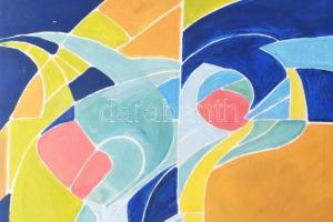 Kárpáti Eszter (-): Születés, 2000. Akril, vászon, jelzett. 67×50 cm