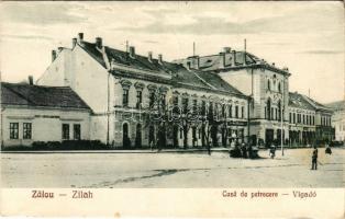 1940 Zilah, Zalau; Casa de petrecere, Baie abori / Vigadó, gőzfürdő, üzletek. Kiadja Török / street ...