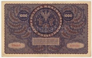 Lengyelország 1919. 1000M vízjeles papíron "B 988,307" T:F erős papír
Poland 1919. 1000 M...