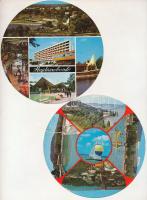12 db MODERN magyar és külföldi kör alakú város képeslap / 12 MODERN Hungarian and foreign circular town-view postcards