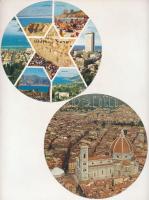 12 db MODERN magyar és külföldi kör alakú város képeslap / 12 MODERN Hungarian and foreign circular ...