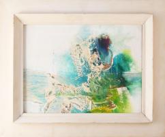 Kiss Elek (1938-1995): Gesztusok (cím nélkül), 1992. Olaj, vegyes technika, farost. Jelezve balra kö...