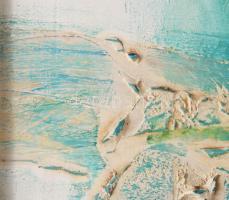 Kiss Elek (1938-1995): Gesztusok (cím nélkül), 1992. Olaj, vegyes technika, farost. Jelezve balra kö...