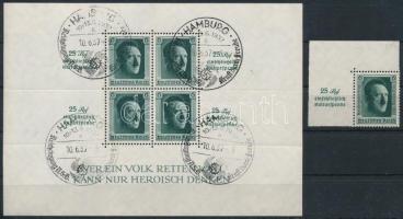 Deutsches Reich 1937 Mi 650 + blokk 9 (Mi EUR 108,-)