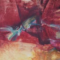 Kiss Elek (1938-1995): Színes kép (cím nélkül), 1993. Olaj, papír. Jelezve jobbra lent (Kiss E. 93)....