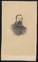 cca 1865 Abaúj vármegye főszolgabírája, keményhátú fotó Foltényi Béla kassai műterméből, hátoldalon feliratozva, 10,5×6,5 cm