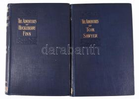 Mark Twain 2 kötete: The Adventures of Tom Sawyer. + The Adventures of Huckleberry Finn (Tom Sawyer's Comrade). London, 1898-1899, Chatto &amp; Windus. Angol nyelven. Kiadói aranyozott egészvászon-kötés.