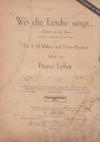Lehár Ferenc aláírása kottája címlapján/autograph signature of Franz Lehár on the front page of his sheet music