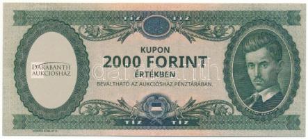 2023. "Darabanth Aukciósház" 2000Ft értékű, sorszámozott "00008" kuponja T:UNC