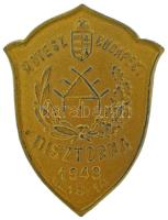 1943. "MOTESZ Budapest - Dísztorna" fém lemezjelvény (30x40mm) T:XF