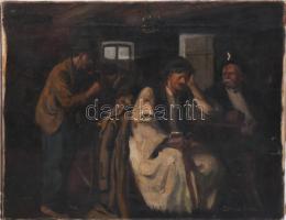 Zórád Géza (1896-1959): Mulatozó társaság . Olaj, vászon. Jelzett. Javított. Sérült. 40x50 cm