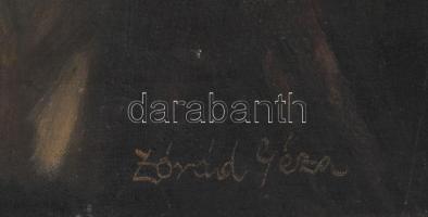 Zórád Géza (1896-1959): Mulatozó társaság . Olaj, vászon. Jelzett. Javított. Sérült. 40x50 cm