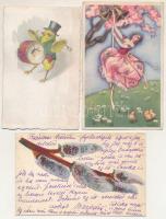 8 db RÉGI motívum képeslap: húsvéti üdvözlőlapok / 8 pre-1945 motive postcards: Easter greeting card...