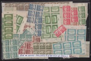 1916 Arató-Parlament 487 db (14 klf) bélyeg ömlesztve, közte hármaslyukasztások is (57.600)