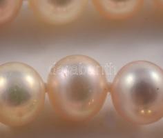 Édesvízi gyöngysor arany (Au) kapoccsal, 14K, h: 44cm