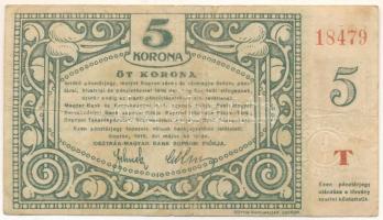 1919. Sopron 5K pénztárjegy "T 18479" sorszámmal, "Soproni Takarék Pénztár" szárazbélyegzővel T:F,VG erős papír Adamo SOP-6.1