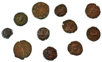 Római Birodalom 200-300 k. 11db-os vegyes egyiptomi bronz érmetétel T:F,VG Roman Empire around 200-300 11pcs mixed Egyptian bronze coin lot C:F,VG