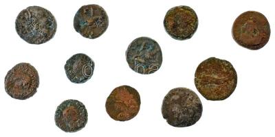Római Birodalom 200-300 k. 11db-os vegyes egyiptomi bronz érmetétel T:F,VG Roman Empire around 200-300 11pcs mixed Egyptian bronze coin lot C:F,VG