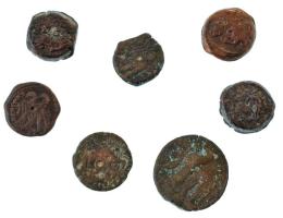 Ptolemaida Egyiptom Kr.e. 3. század k. 7db klf kisbronz T:F,VG Ptolemaic Kingdom around 3rd Century BC 7xdiff small bronze coins C:F,VG