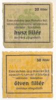 1919 k. Miskolc 20f + 50f "MISKOLCZ" perforációval, bélyegzéssel T:VF-F
Adamo MIS-4.1, MI...