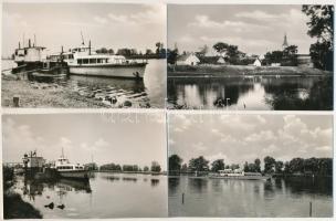 Dömsöd - 6 db MODERN megíratlan képeslap: Duna-parti részletek, hajóállomás, gőzhajó (Képzőművészeti Alap)