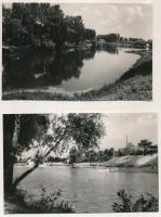 Dömsöd - 6 db MODERN megíratlan képeslap: Duna-parti részletek, hajóállomás, gőzhajó (Képzőművészeti...