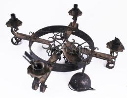 Iparművész kovácsolt vas csillár, d: 65 cm