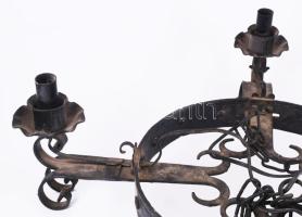 Iparművész kovácsolt vas csillár, d: 65 cm