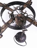 Iparművész kovácsolt vas csillár, d: 65 cm