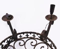 Iparművész kovácsolt vas csillár, d: 70 cm