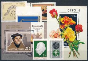 1980-1989 Kis tétel, benne sorok és blokkok, kisívek, 25 db borítékban és egy stecklapon