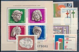 1971-1979 Kis tétel, benne sorok, blokkok, összefüggések, 25 db borítékban és egy stecklapon