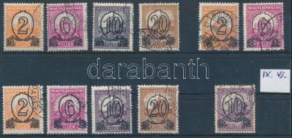 1931 Kisegítő bélyegek I. tétel: 501-504 A + B, 505-507 A (41.850)