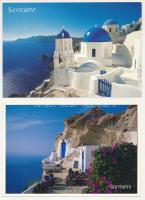 13 db MODERN nagyméretű külföldi város képeslap: Brüsszel és Santorini / 13 modern large-sized forei...