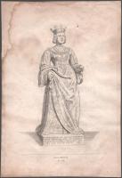 Johann Georg Schaedler (1777-1866) után Paul Jacob Laminit (1773-1831) metszése: Luxemburgi Erzsébet magyar királyné. Rézmetszet, papír, jelzett a metszeten, foltos, 34,5x23 cm