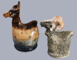 Szilágyi kos alakú só- és borsszóró pár, jelzett, m: 12 cm alatt