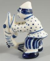 Gzhel 2 darab figura, jelzett, hibátlan, m: 10,5 cm