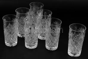 7 db-os kristály vizes pohár készlet, hibátlan 14 cm