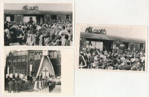 Az Országjáró Szent Jobb az Aranyvonattal, Szent István Jubileumi Év 1038-1938. - 9 db régi képeslap / 9 pre-1945 postcards