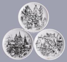 3 db Obermaier Neustadt porcelán tálka. Matricás, jelzett, hibátlan 9,5 cm Eredeti dobozában