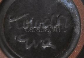 Kondor Éva (1938-): Kínáló tál. Mázas kerámia. Jelzett, hibátlan 14 cm