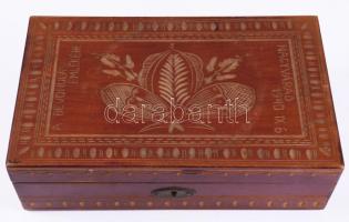 Nagyvárad 1940 IX. 6. A bevonulás emlékére - A nagyváradi bevonulás emlékére vésett fadoboz, 13x22 cm