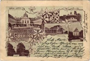 1898 Gödöllő, Besnyő, királyi kastély, pavilon a felsőparkban, pályaudvar, vasútállomás. Art Nouveau, floral s: MPH (EM)