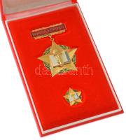 1960 k. "Kiváló Feltaláló arany fokozata" aranyozott, zománcozott kitüntetés miniatűrrel, eredeti, sérült tokban T:AU